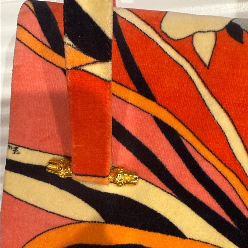 Emilio Pucci Red and Orange Vintage Rare Top Handle Bag - Picture 10 of 16